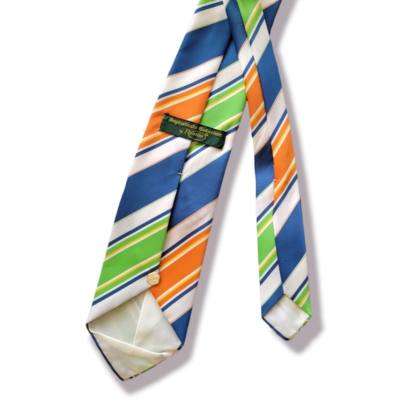 Vintage Resilio Handmade Striped Silk Tie - Picture 3 of 4